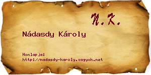 Nádasdy Károly névjegykártya