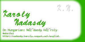 karoly nadasdy business card